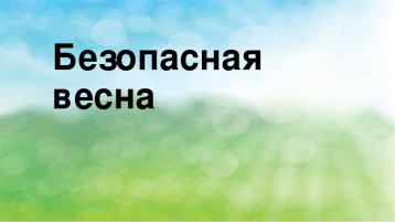 Безопасная весна Безопасная весна.